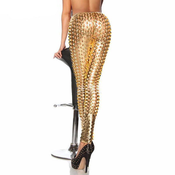 Gothic Bright Leather Elastic Leggings