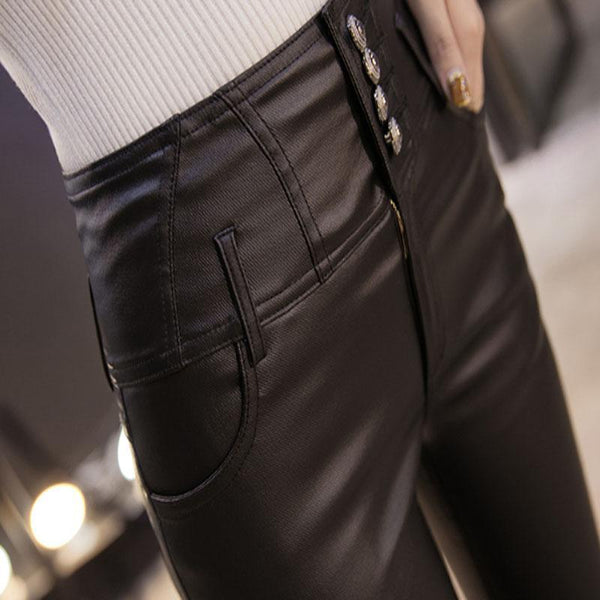Winter Thickening Leather Leggings